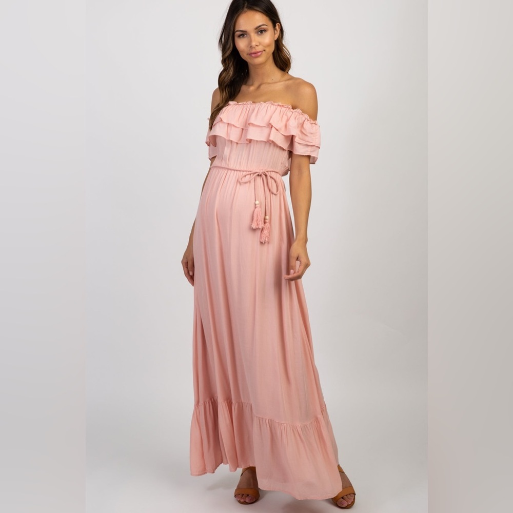 Pinkblush off the shoulder flowy maxi dress nwot